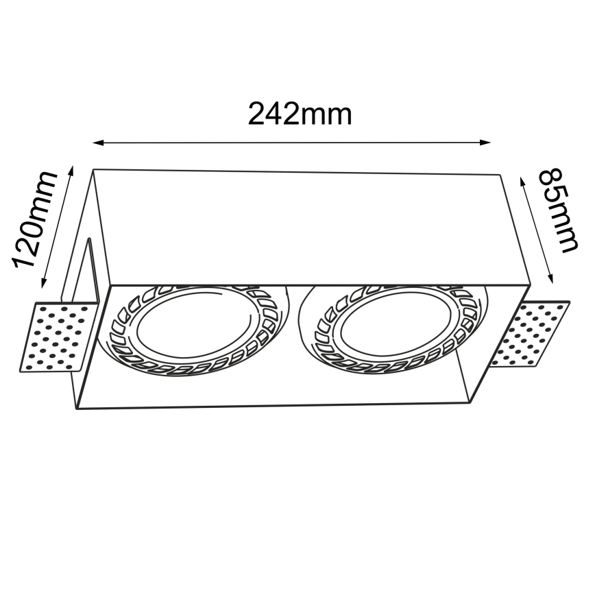 Brosline - Faretto da incasso 2xGU10/18W/230V nero