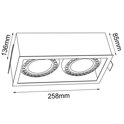Brosline - Faretto da incasso 2xGU10/18W/230V bianco
