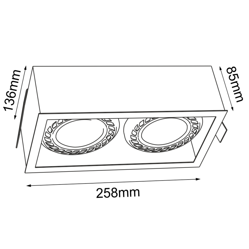 Brosline - Faretto da incasso 2xGU10/18W/230V bianco