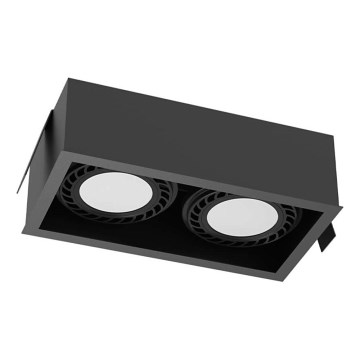 Brosline - Faretto da incasso 2xGU10/18W/230V nero