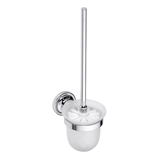 Brosse WC 11x37,5 cm argentée/blanche