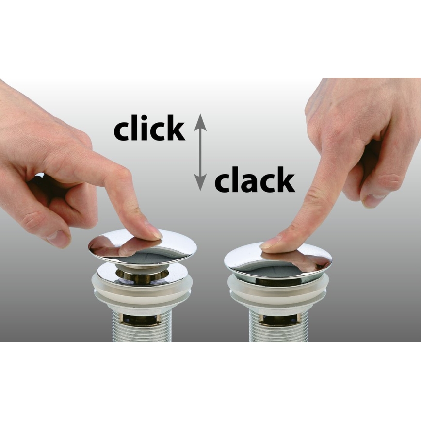 Bruckner - Bonde de lavabo CLICK-CLACK d. 6,3 cm acier inoxydable