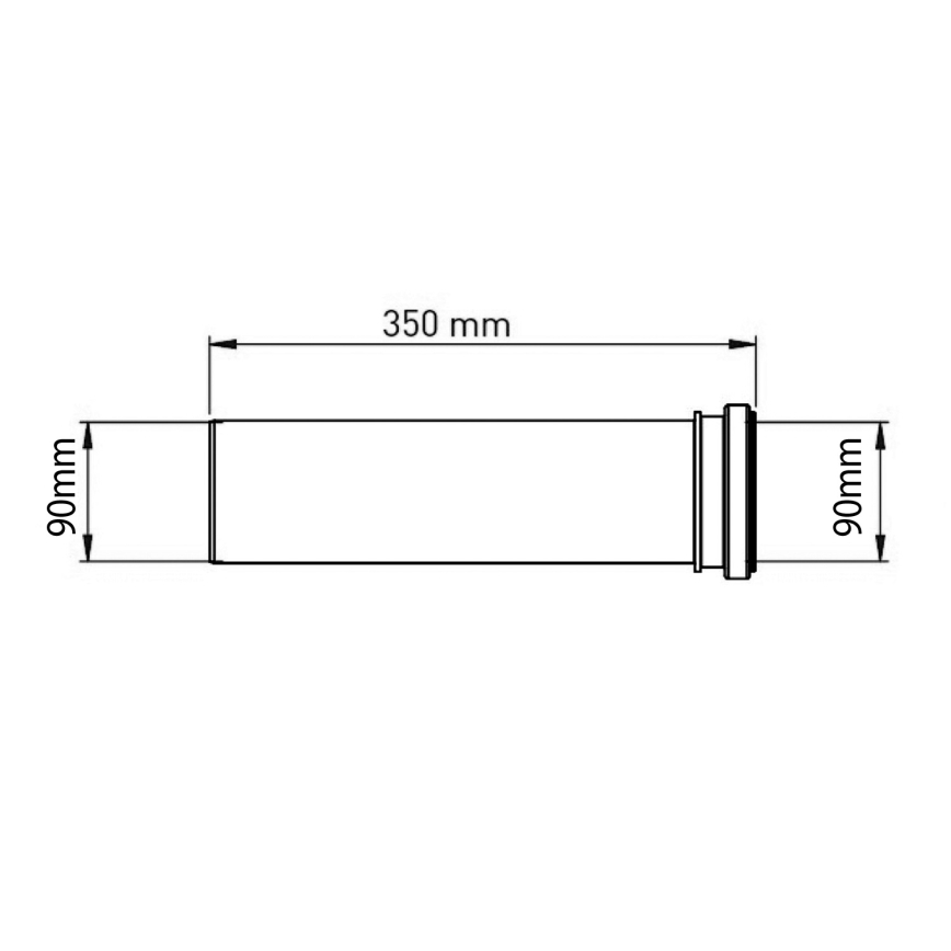 Bruckner - Erweiterungsstück für wandhängende Toilette 35 cm schwarz