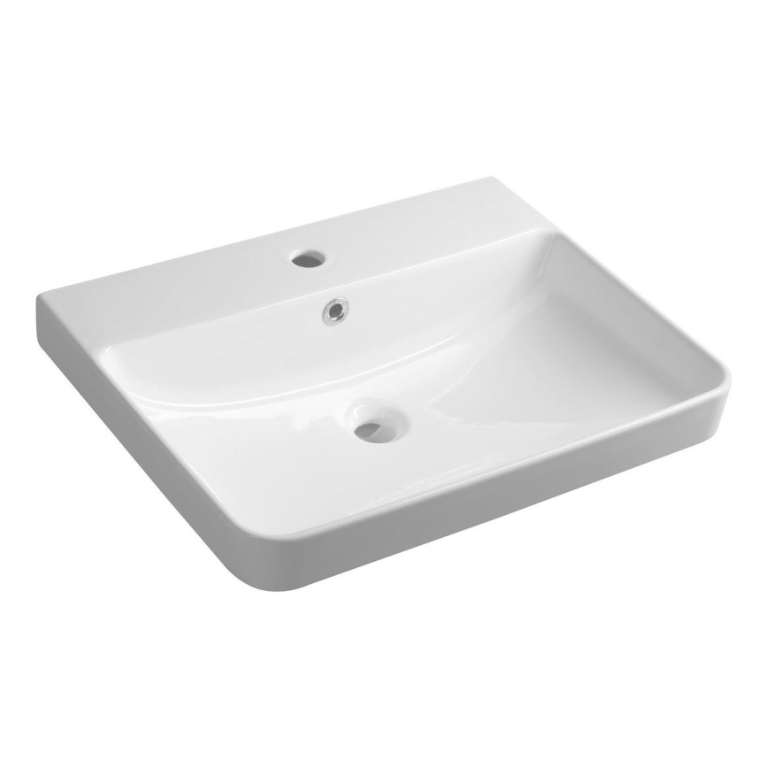Bruckner - Lavandino incassato NERON 60x48 cm bianco