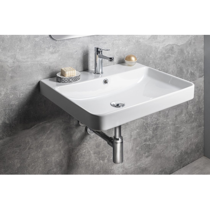 Bruckner - Lavandino incassato NERON 60x48 cm bianco