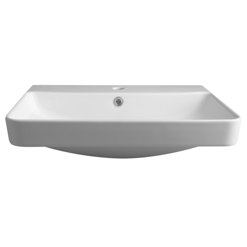 Bruckner - Lavandino incassato NERON 60x48 cm bianco