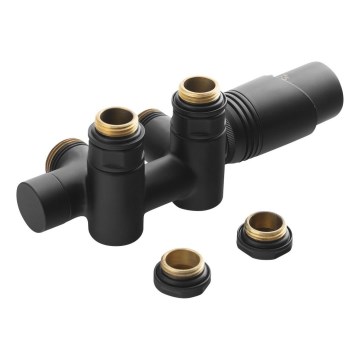 Bruckner - Lot de raccordement thermostatique pour raccordement central WICHER COMBI mat noir