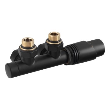 Bruckner - Lot de raccordement thermostatique pour raccordement central WICHER mat noir