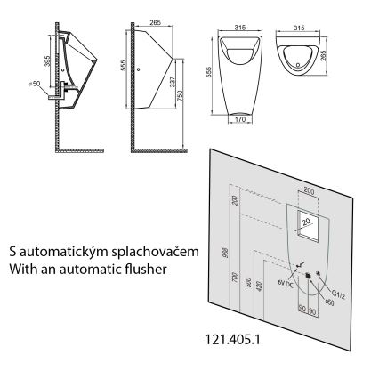 Bruckner - Orinatoio SCHWARN tubo posteriore, scarico posteriore ceramica/bianco
