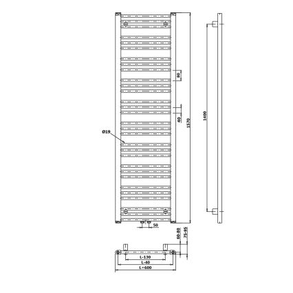 Bruckner - Radiateur de salle de bains ALBRECHT 765W/230V 60x157 cm noir mat