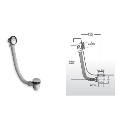 Bruckner - Set de baignoire CLICK-CLACK blanc/chrome brillant