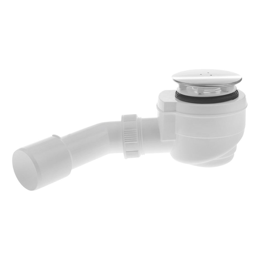 Bruckner - Sifone per piatto doccia DN40/50 bianco/lucido acciaio inossidabile