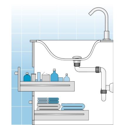Bruckner - Siphon de lavabo meuble DN32 blanc