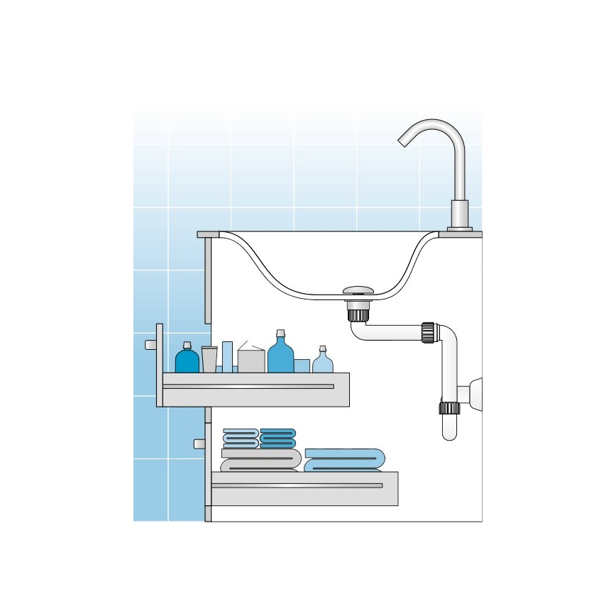 Bruckner - Siphon de lavabo meuble DN32 blanc