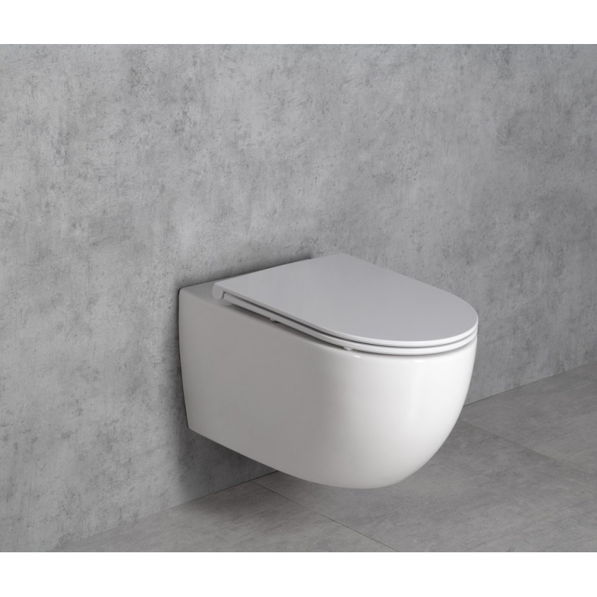 Bruckner - Wandhängende Toilette Vortex Rimless FULDA Keramik/weiß