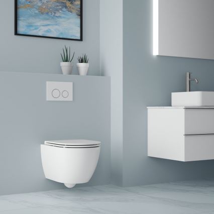 Bruckner - Wandhängende Toilette Vortex Rimless FULDA Keramik/weiß