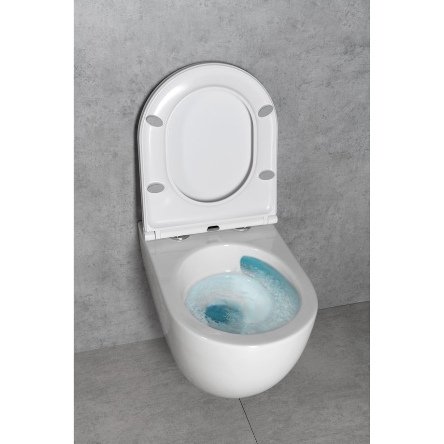 Bruckner - Wandhängende Toilette Vortex Rimless FULDA Keramik/weiß