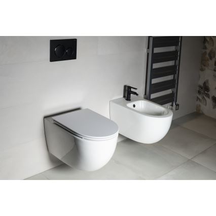 Bruckner - Wandhängende Toilette Vortex Rimless FULDA Keramik/weiß
