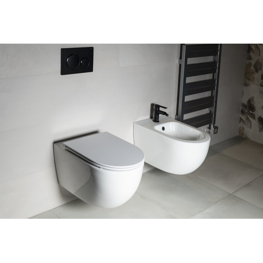 Bruckner - Wandhängende Toilette Vortex Rimless FULDA Keramik/weiß