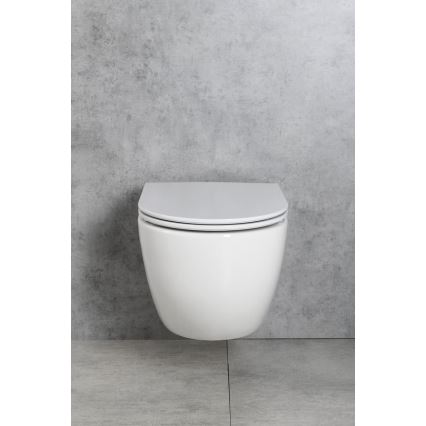 Bruckner - Wandhängende Toilette Vortex Rimless FULDA Keramik/weiß
