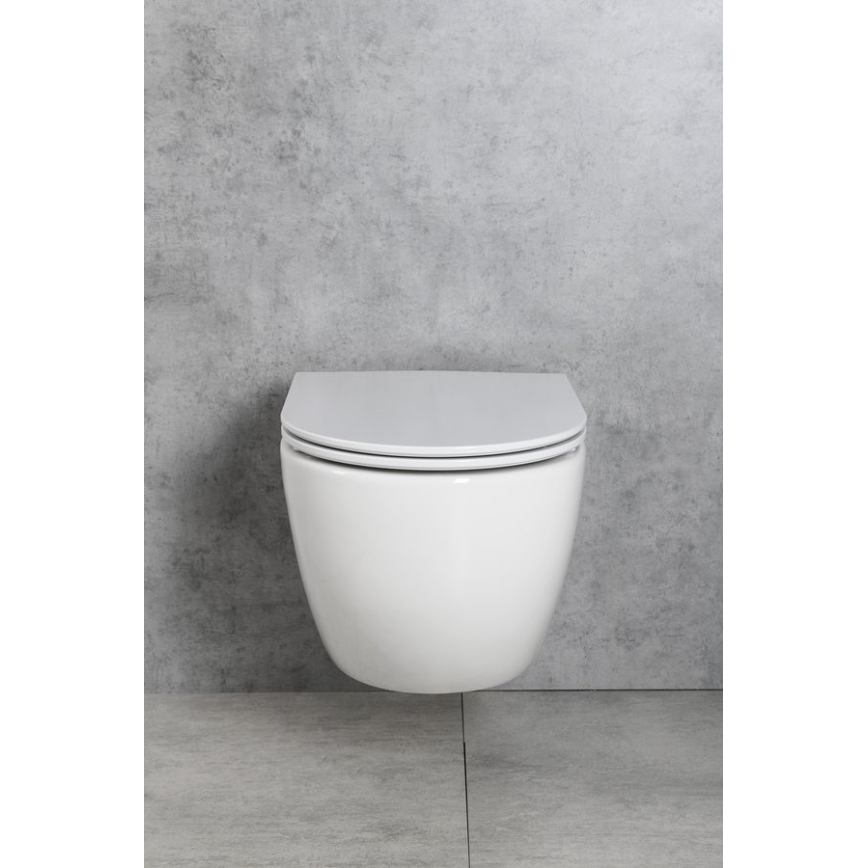Bruckner - Wandhängende Toilette Vortex Rimless FULDA Keramik/weiß