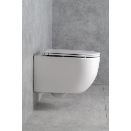 Bruckner - Wandhängende Toilette Vortex Rimless FULDA Keramik/weiß