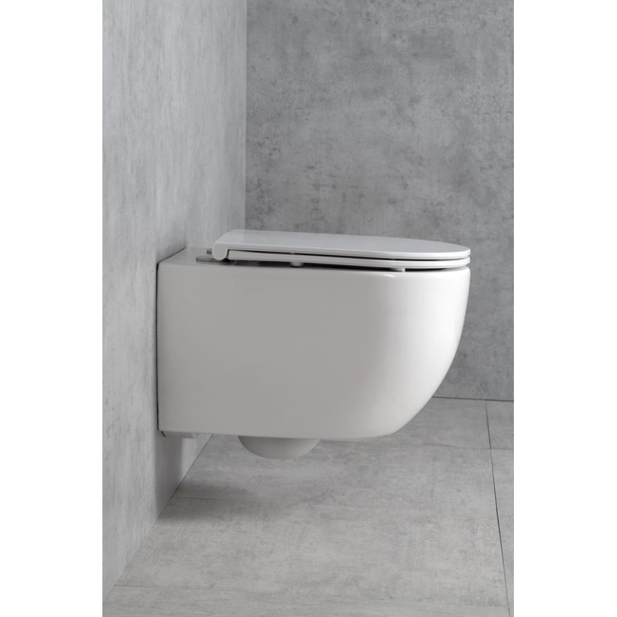 Bruckner - Wandhängende Toilette Vortex Rimless FULDA Keramik/weiß