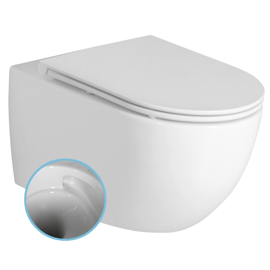 Bruckner - Wandhängende Toilette Vortex Rimless FULDA Keramik/weiß