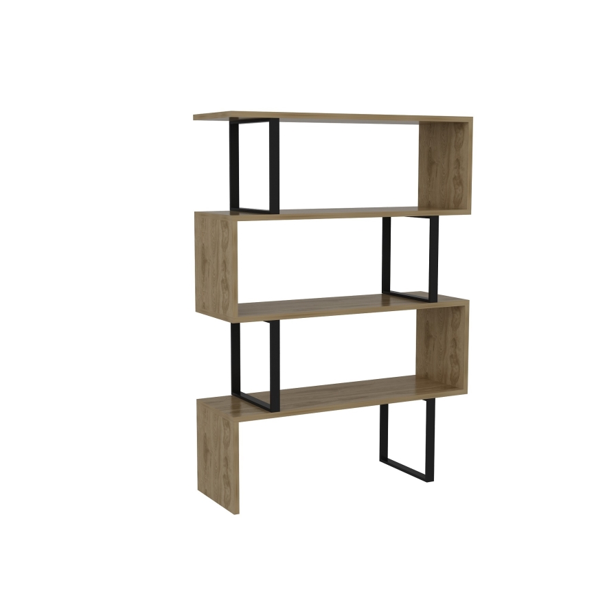 Bücherregal ADRIANA 124x91,5 cm beige/schwarz