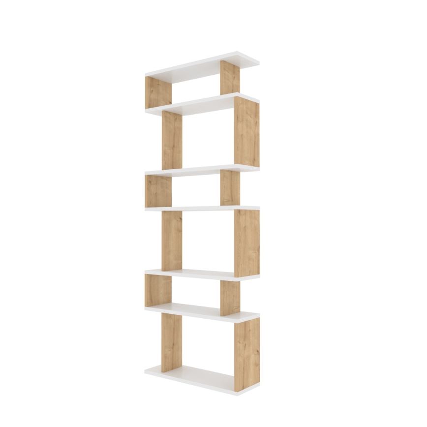 Bücherregal BATES 160x60 cm weiß/Eiche