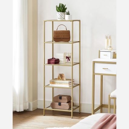 Bücherregal GLASY 40x125x30 cm gold