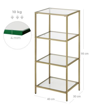 Bücherregal GLASY gold