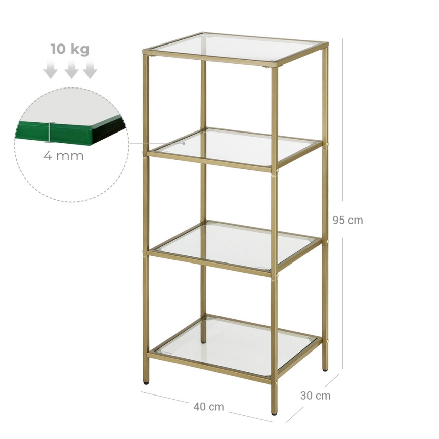 Bücherregal GLASY gold