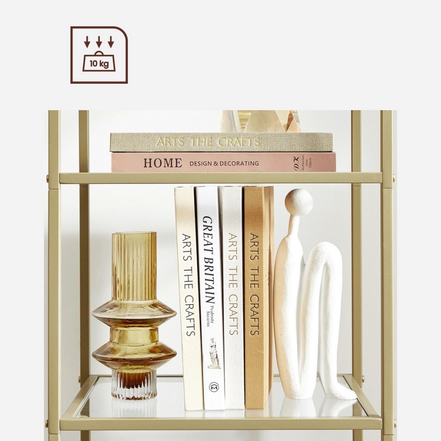 Bücherregal GLASY in Gold