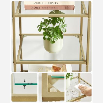 Bücherregal GLASY in Gold