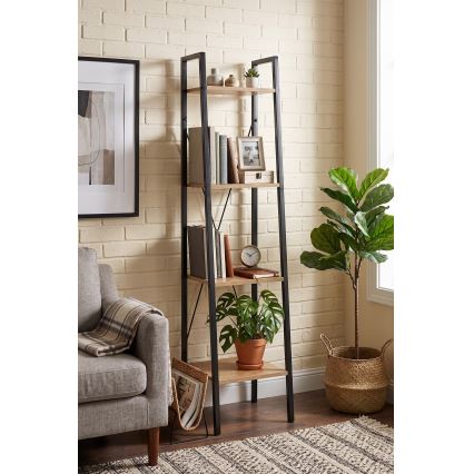 Bücherregal NARVIK 148x34 cm schwarz/Sonoma-Eiche