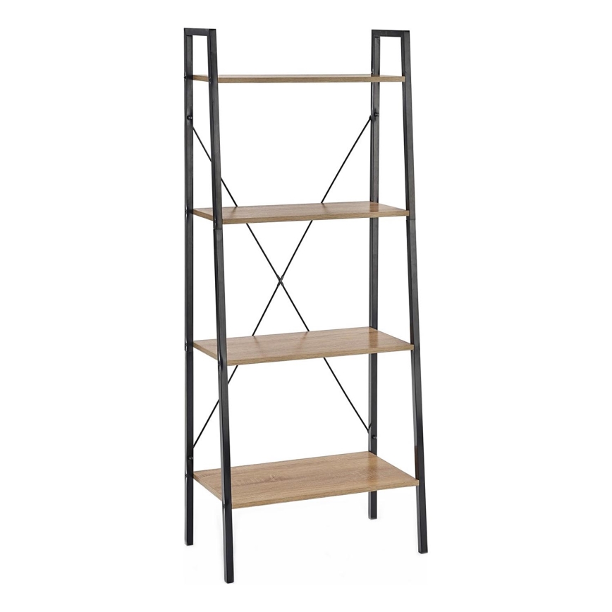 Bücherregal NARVIK 148x60 cm schwarz / Eiche Sonoma