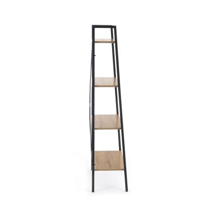 Bücherregal NARVIK 148x60 cm schwarz / Eiche Sonoma