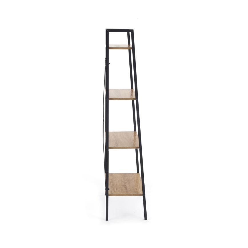 Bücherregal NARVIK 148x60 cm schwarz / Eiche Sonoma