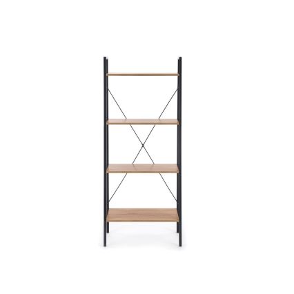 Bücherregal NARVIK 148x60 cm schwarz / Eiche Sonoma