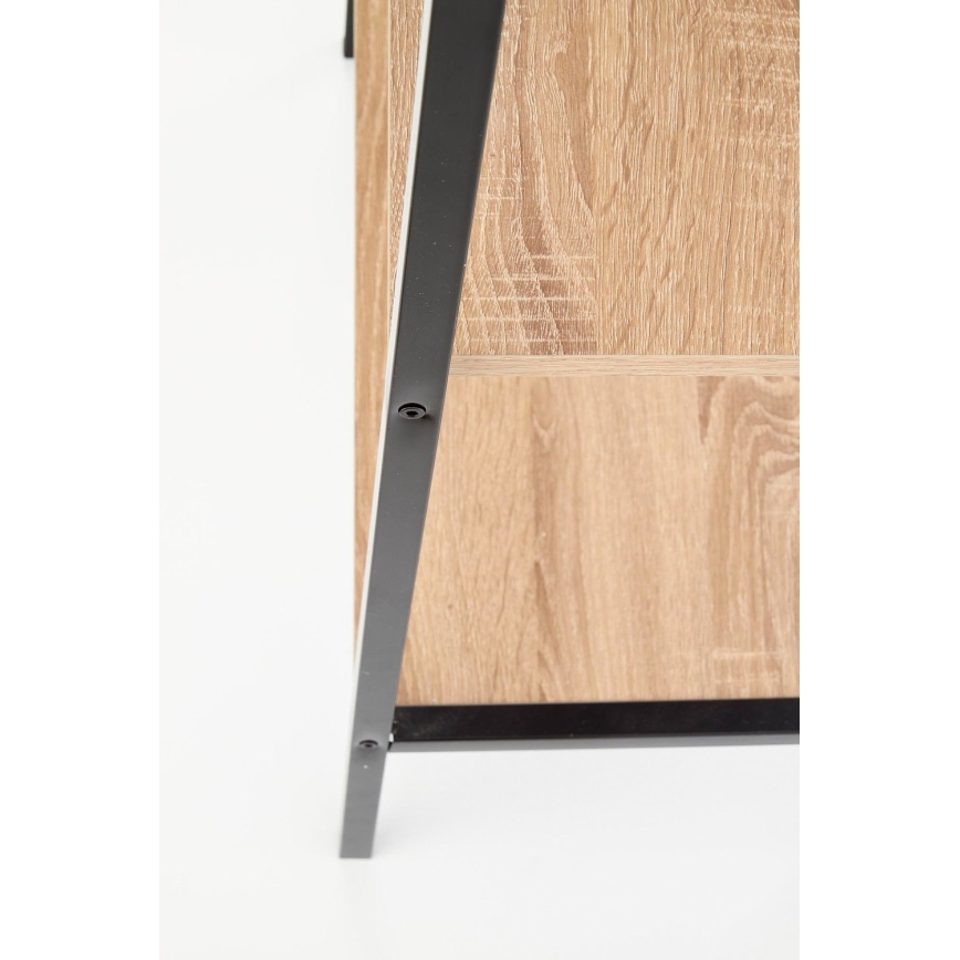 Bücherregal NARVIK 148x60 cm schwarz / Eiche Sonoma