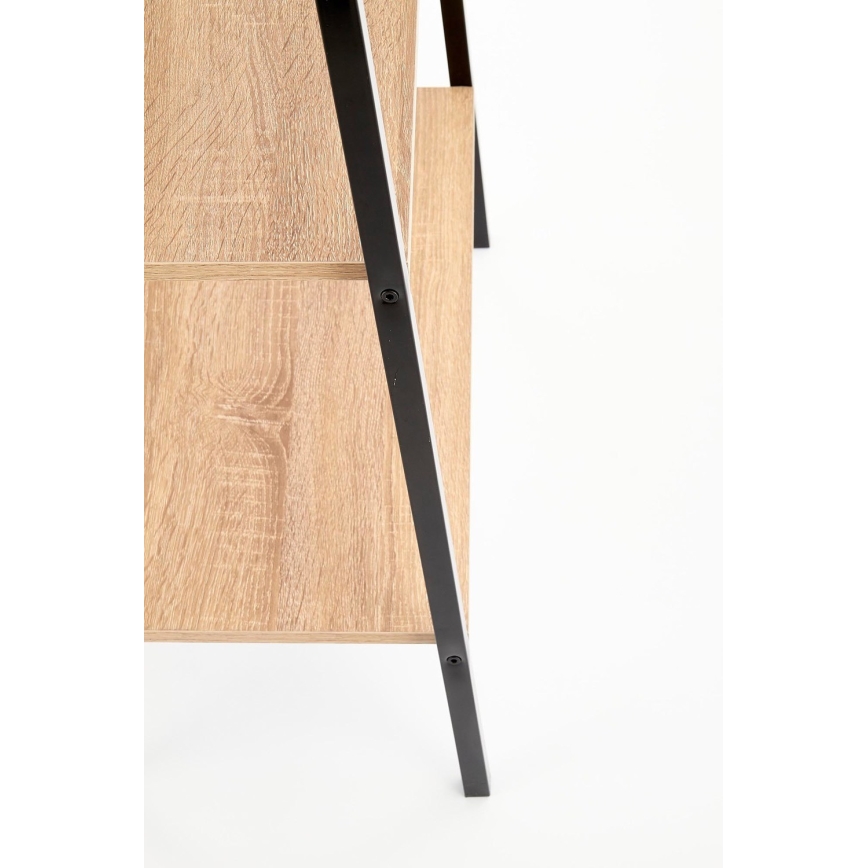 Bücherregal NARVIK 148x60 cm schwarz / Eiche Sonoma