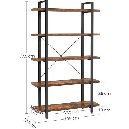Bücherregal NAVARO braun/schwarz