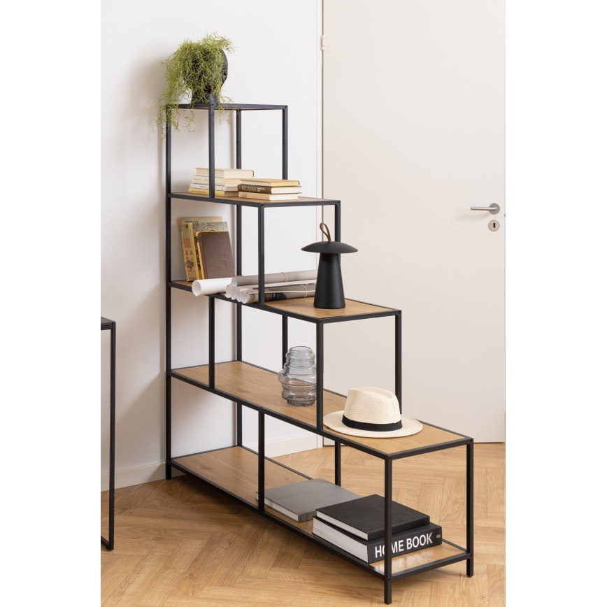 Bücherregal SARON Eiche/schwarz