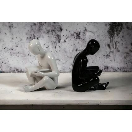 Buchstütze 17,5x13x14 cm schwarz/weiß