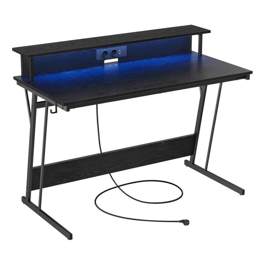 Bureau à éclairage intégré SOLEA-X noir