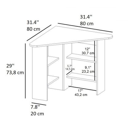 Bureau CORNER 73,8x80 cm anthracite