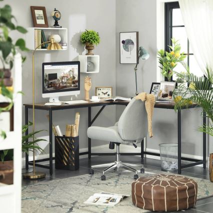 Bureau d'angle SOLEA marron/noir