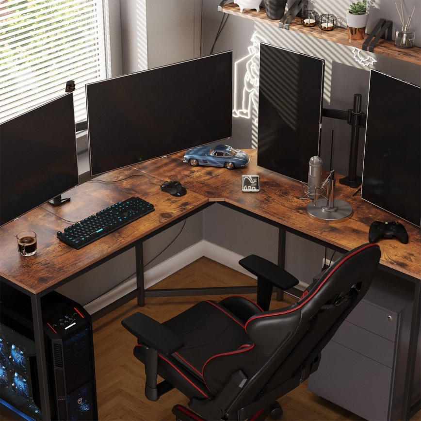 Bureau d'angle SOLEA marron/noir
