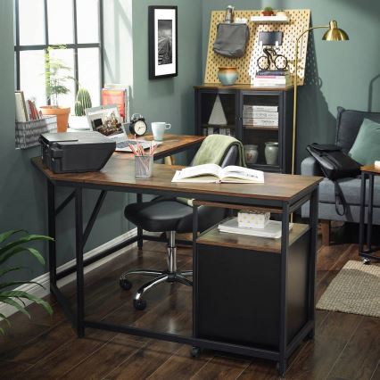 Bureau d'angle SOLEA marron/noir
